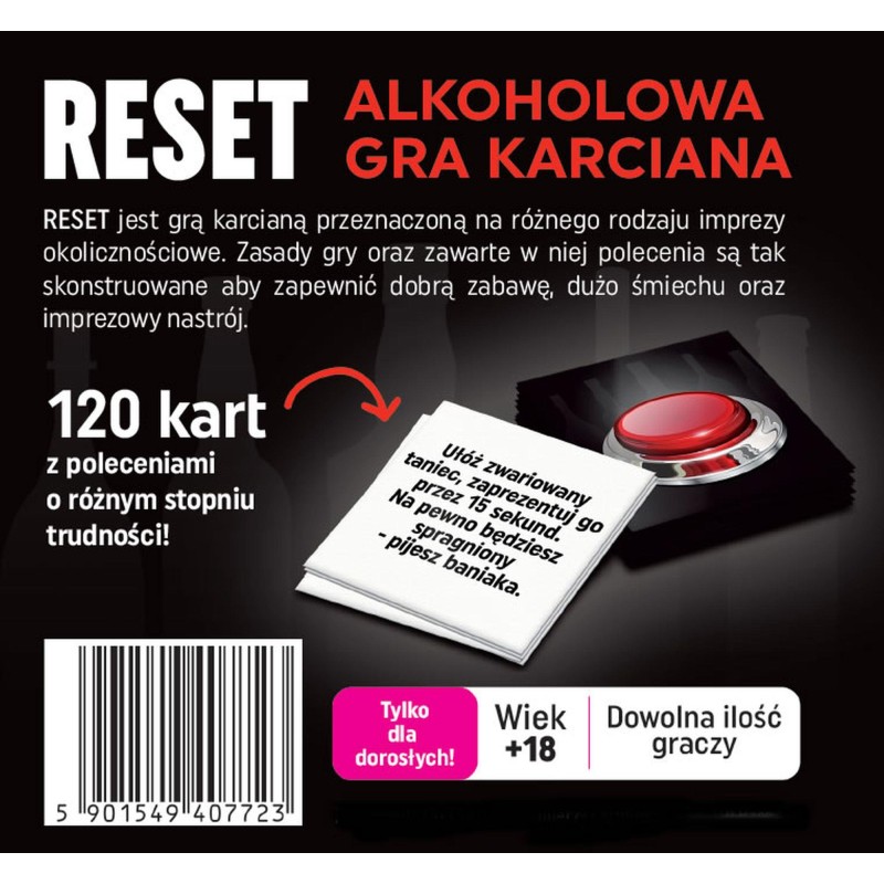 Imprezowa gra alkoholowa polecenia wyzwania reset